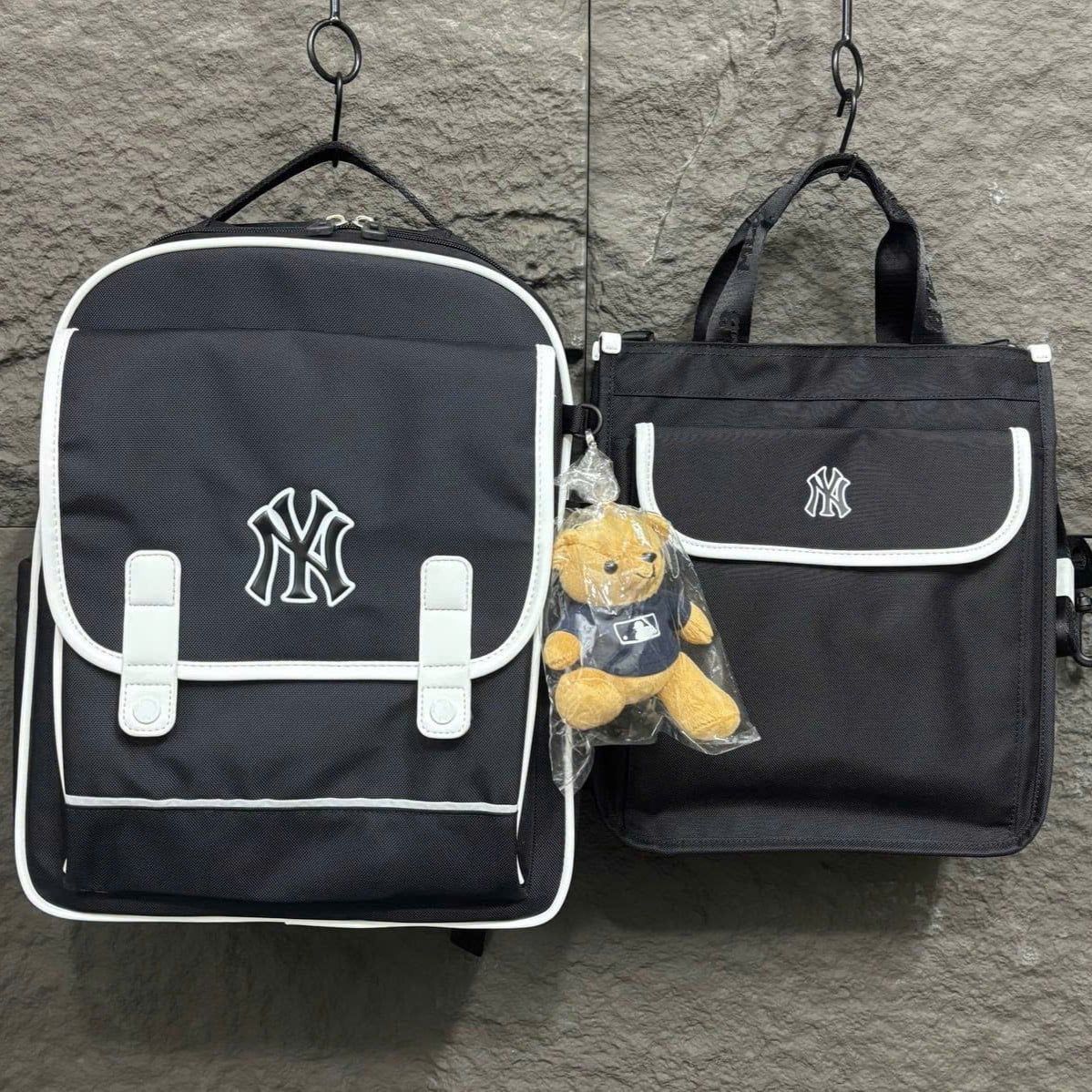  Set Balo MLB Korea - Moonshot Backpack NY Black - 7ABKB014N-50BKS 