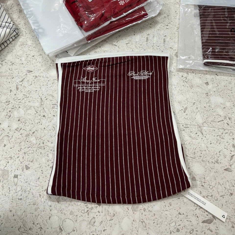 Áo Quây [Nữ] Badblood - [w-tnk25-033] Classic Logo Stripe Tube Top Wine 