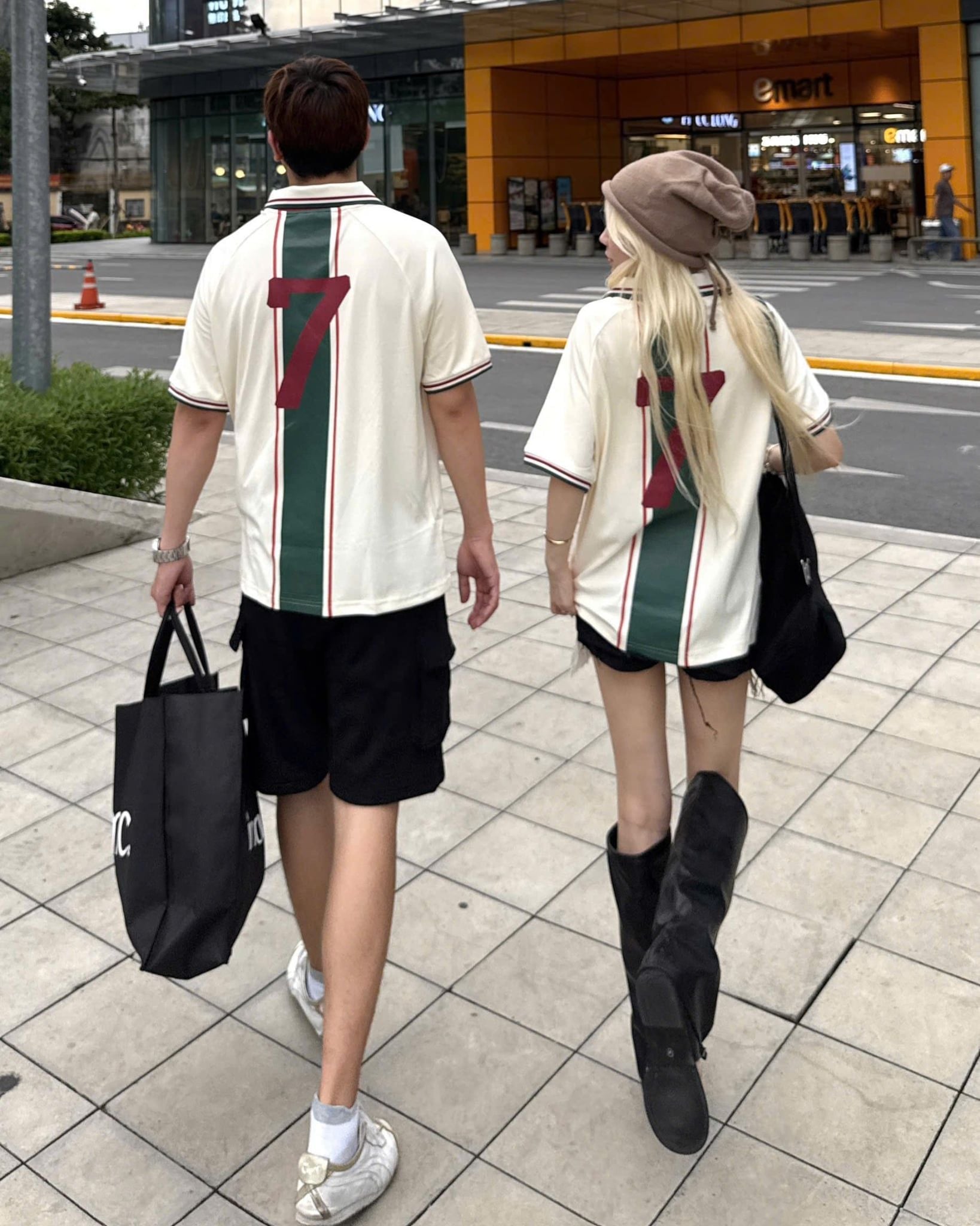  Áo Thun Polo New Era - [Unisex] Number 7 NY Cream/Green - 13782551 