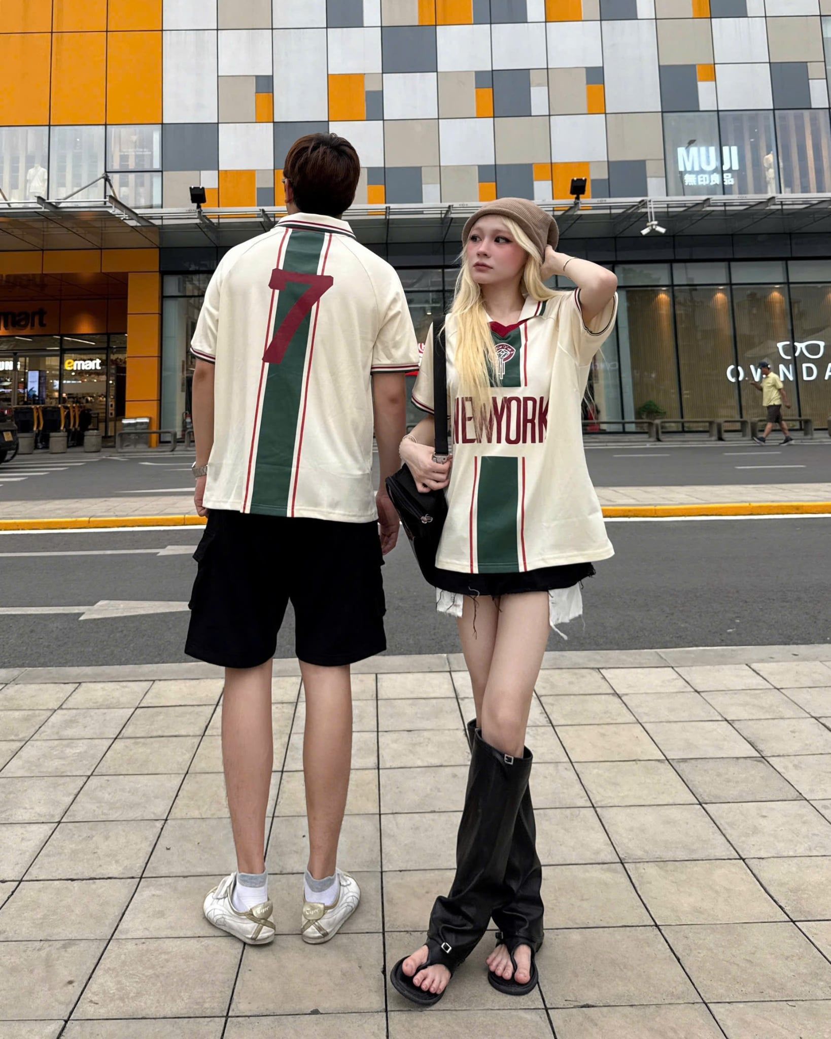  Áo Thun Polo New Era - [Unisex] Number 7 NY Cream/Green - 13782551 