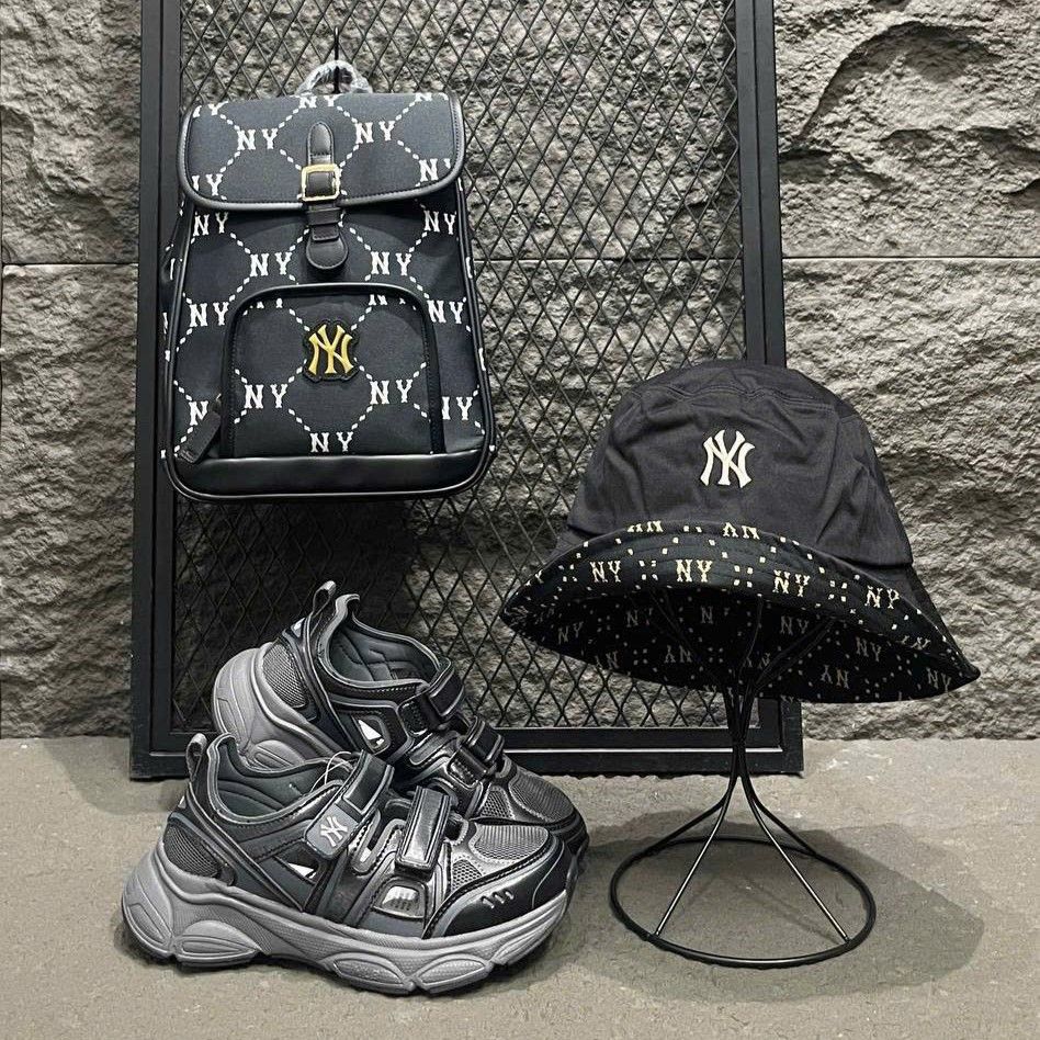  Balo MLB Korea - Dia Monogram Mini Backpack New York Yankees Black - 7ABKMD45N-50BKS 