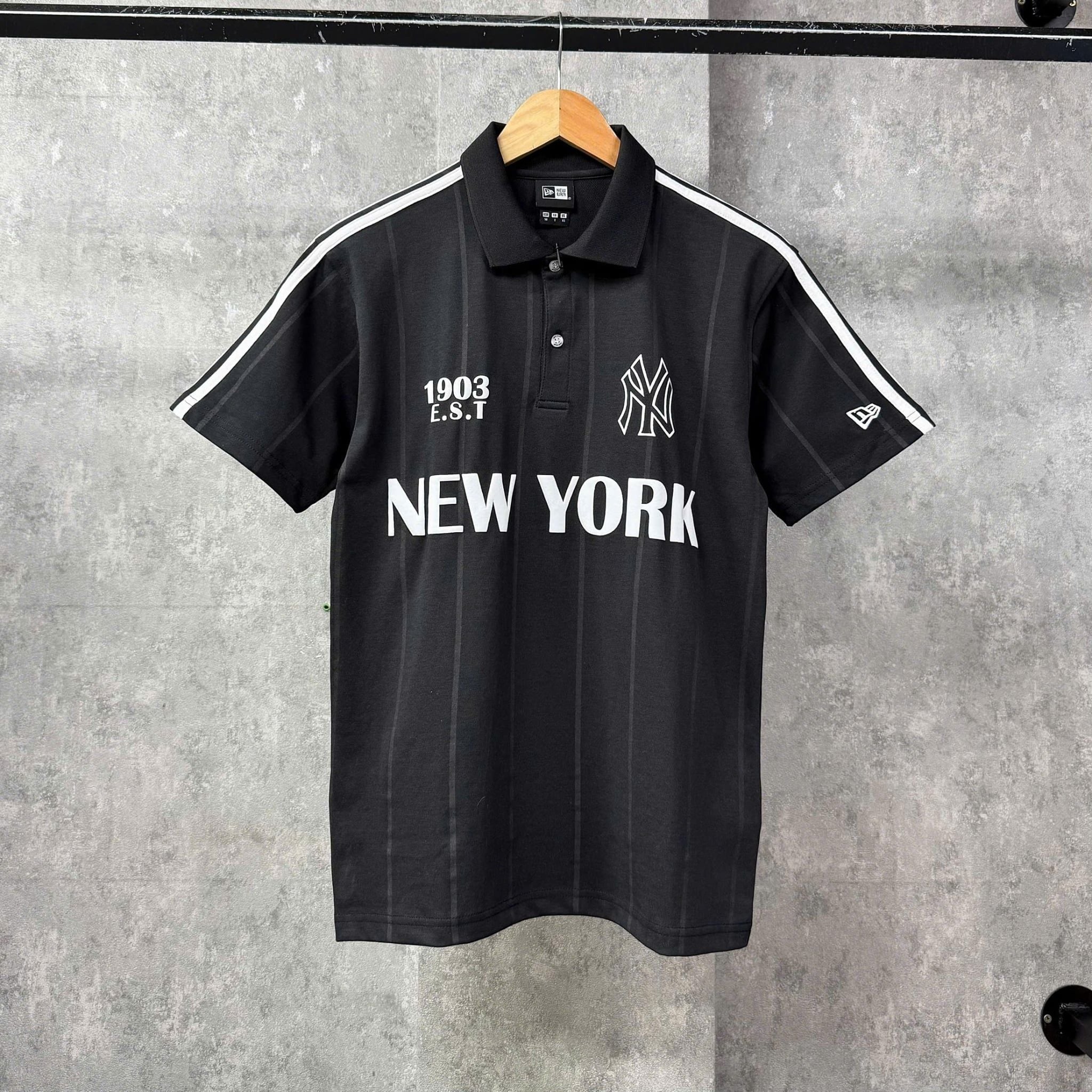  Áo Thun Polo New Era - [Unisex] Shoulder Line Jersey NY Black - 16599858 