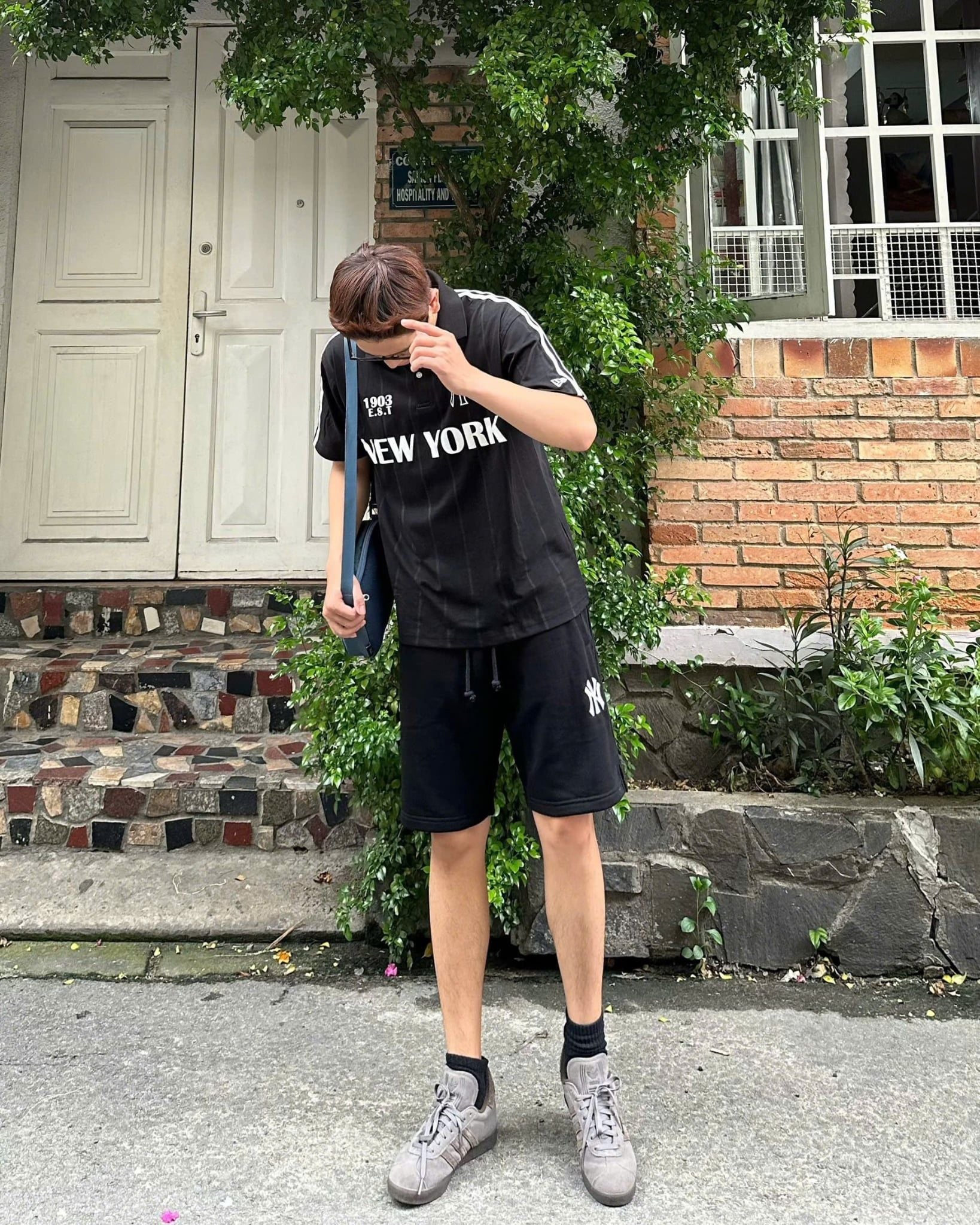  Áo Thun Polo New Era - [Unisex] Shoulder Line Jersey NY Black - 16599858 