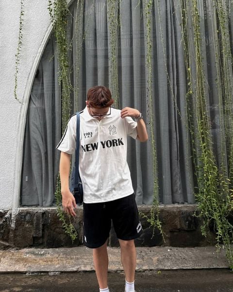 Áo Thun Polo New Era - [Unisex] Shoulder Line Jersey NY White - 16599859