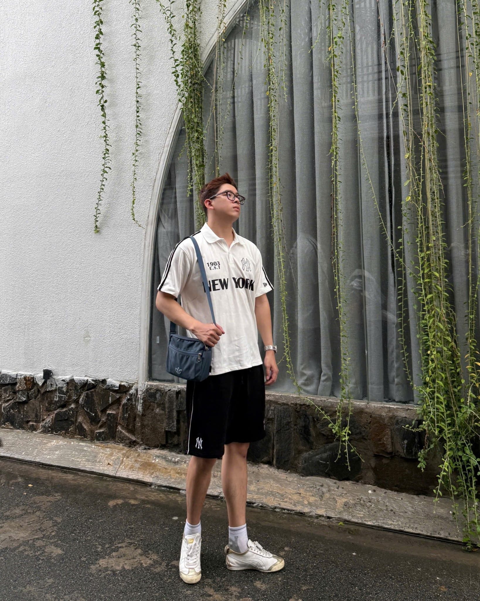  Áo Thun Polo New Era - [Unisex] Shoulder Line Jersey NY White - 16599859 