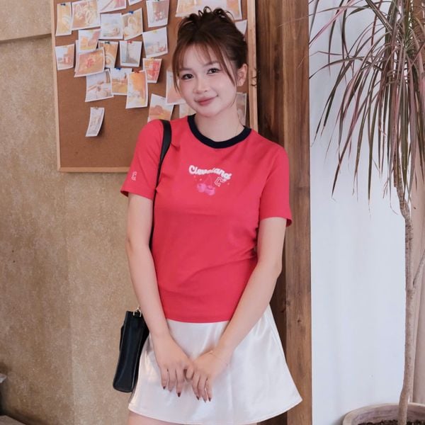  Áo Thun Semi-Crop MLB [Nữ] Summer Fruits Lifestyle - 3FTSN6363-45RDN 