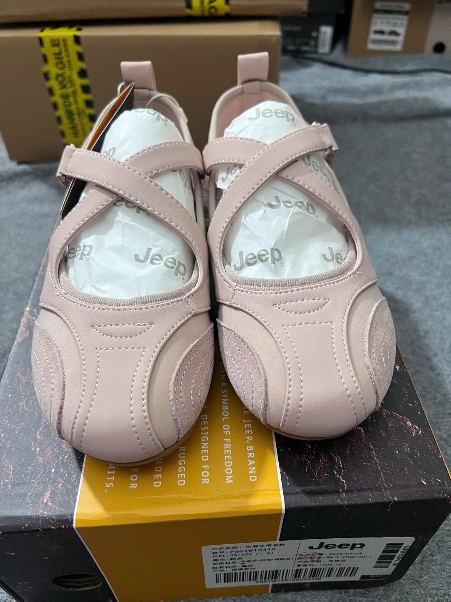  Giày Jeep Mary Jane - [Nữ] Vintage Toe Ballet Pink P661W13310 