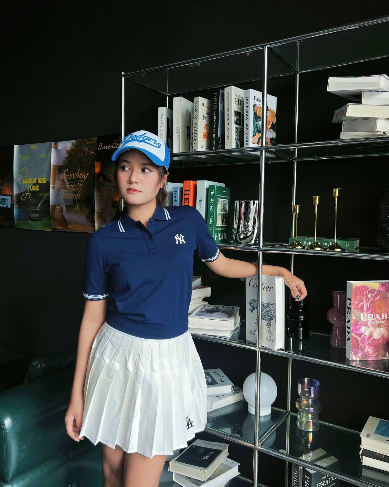  Áo Polo Crop MLB Korea [Nữ] - Basic Crop Collared NY - 3FPQB0243 
