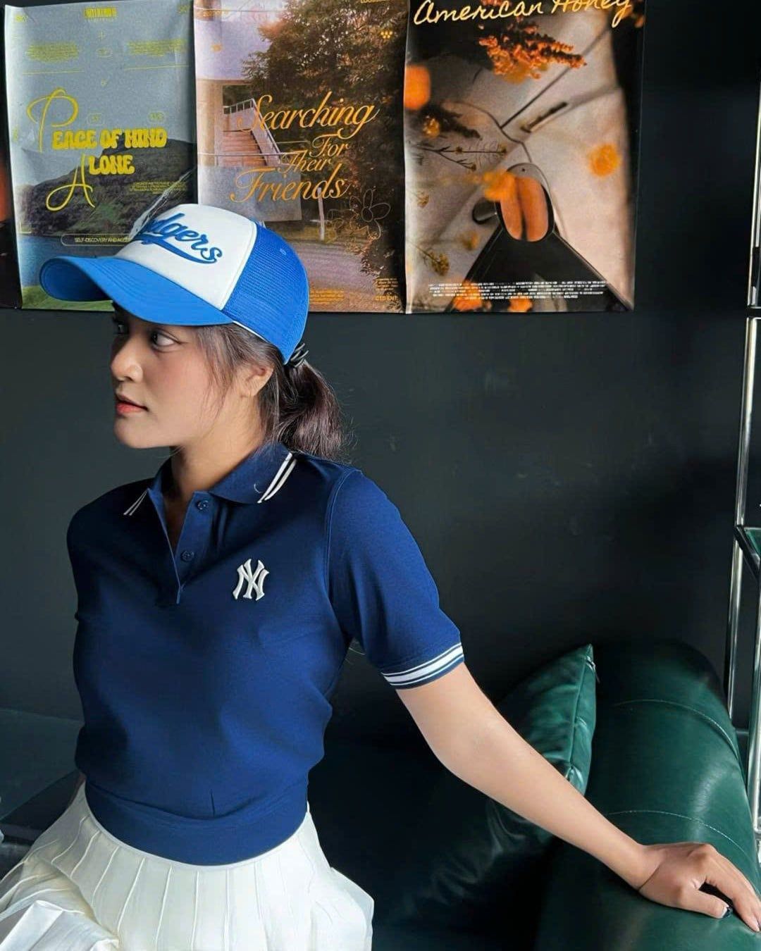  Áo Polo Crop MLB Korea [Nữ] - Basic Crop Collared NY - 3FPQB0243 