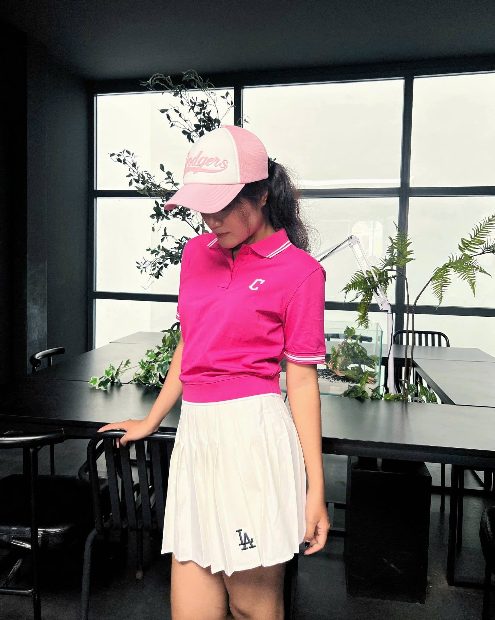  Áo Polo Crop MLB Korea [Nữ] - Basic Crop Collared NY - 3FPQB0243 