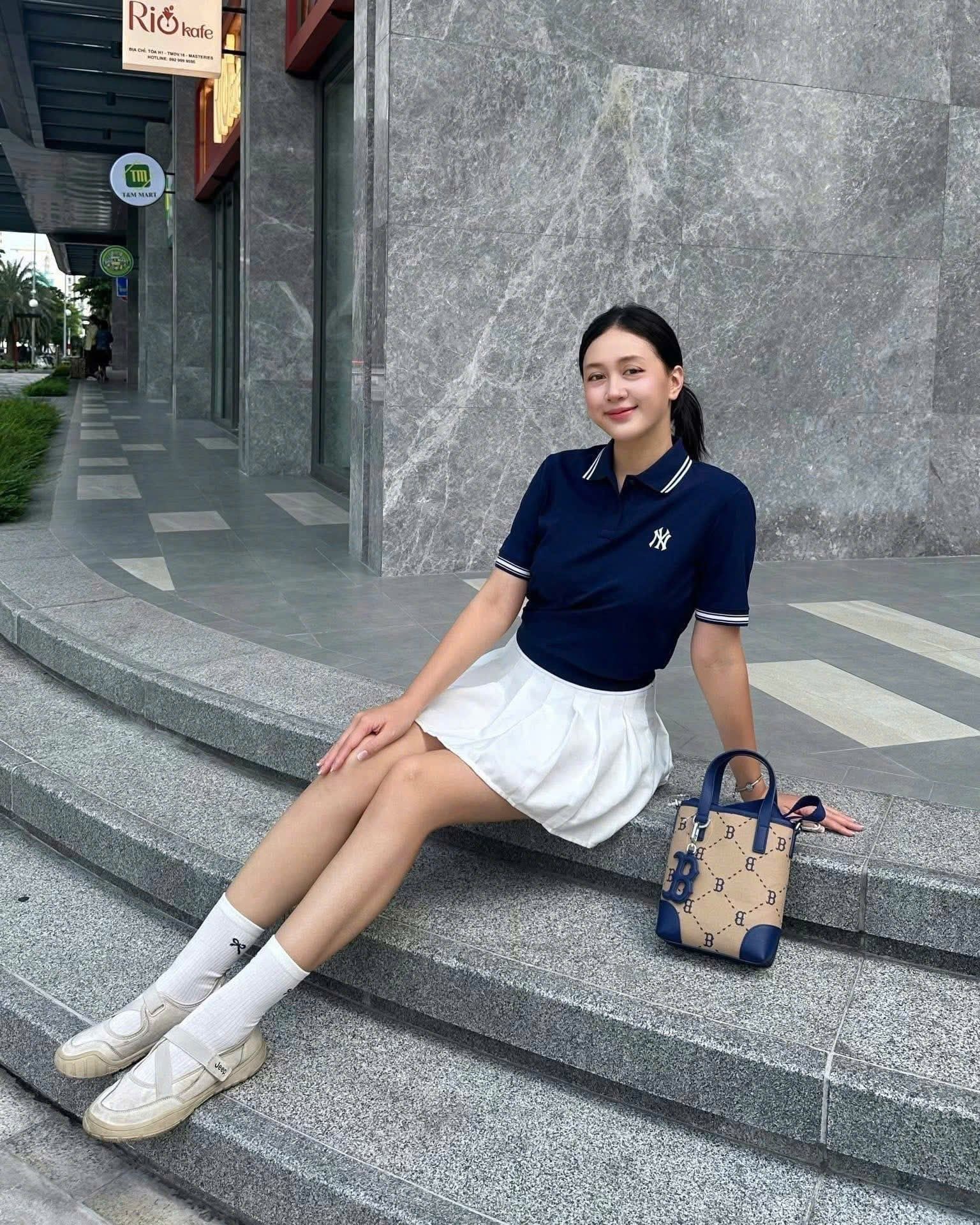  Áo Polo Crop MLB Korea [Nữ] - Basic Crop Collared NY - 3FPQB0243 