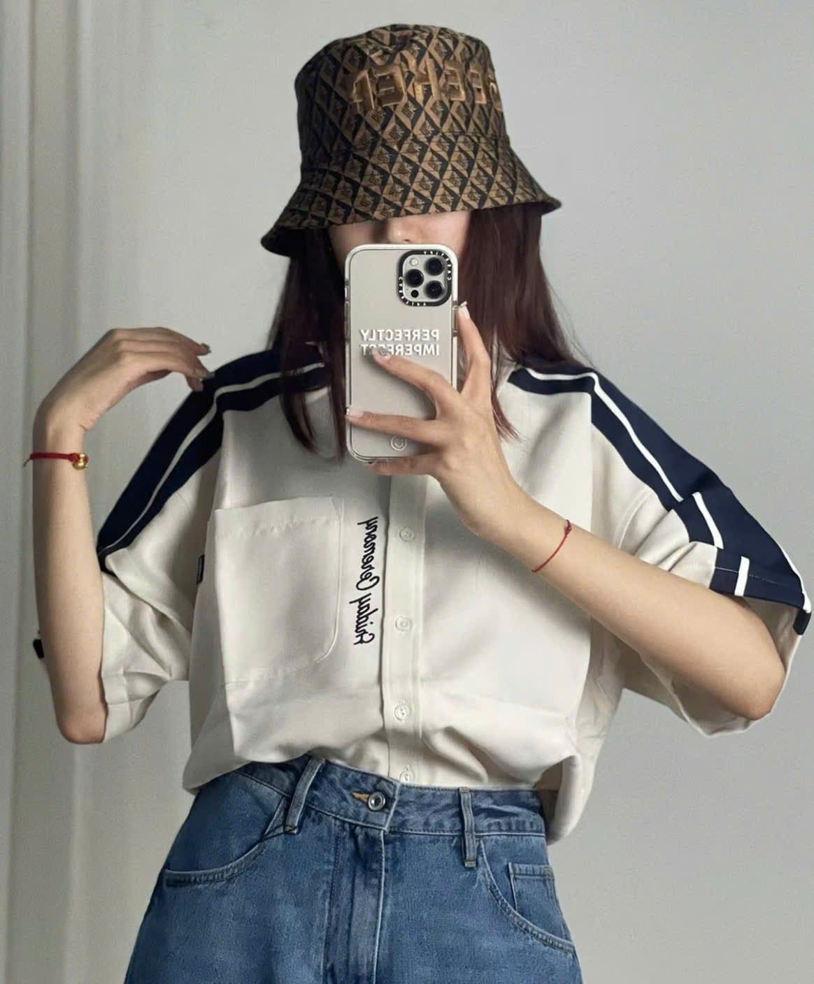 Áo Sơ Mi RMTCRW [ROMANTIC CROWN] - [Unisex] Shoulder Line Half Shirt 