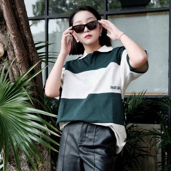  Áo Polo RMTCRW [ROMANTIC CROWN] - STRIPE RUGBY POLO GREEN 