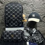  Balo MLB Korea - Diamond Monogram Jacquard Cute Bear NY Yankees Black - 7ABKMD24N-50BKS 