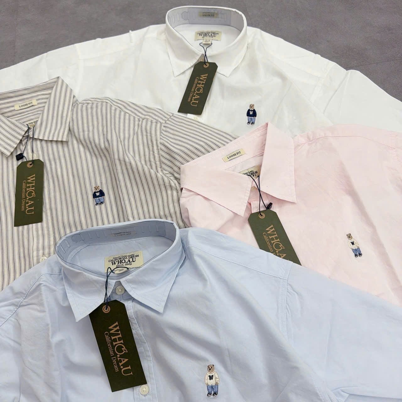  Áo Sơ Mi WHOAU [Unisex] - Steve Loose Fit Short Sleeve Shirts Pink - WHYAG2511F 