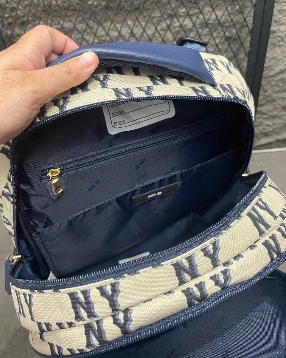  Set Balo MLB Korea - Classic Mono DTP NY Navy - 7ABKMD55N-50NYD 