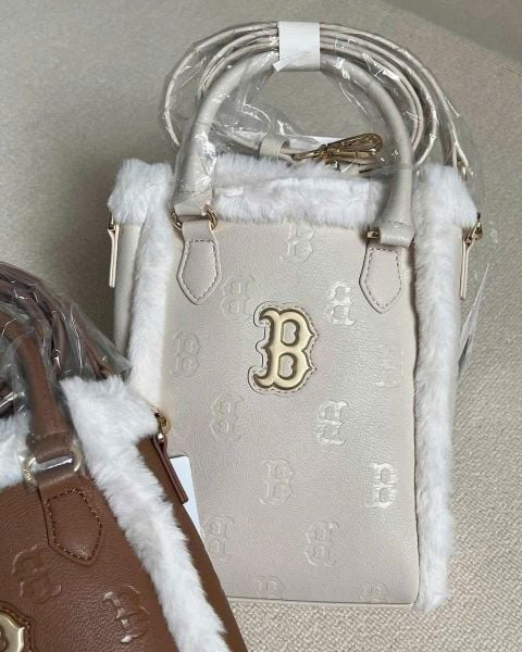 Túi Phone MLB - Classic Monogram PU Embossed Mini Boston Cream - 7ACRM0946-43BGL