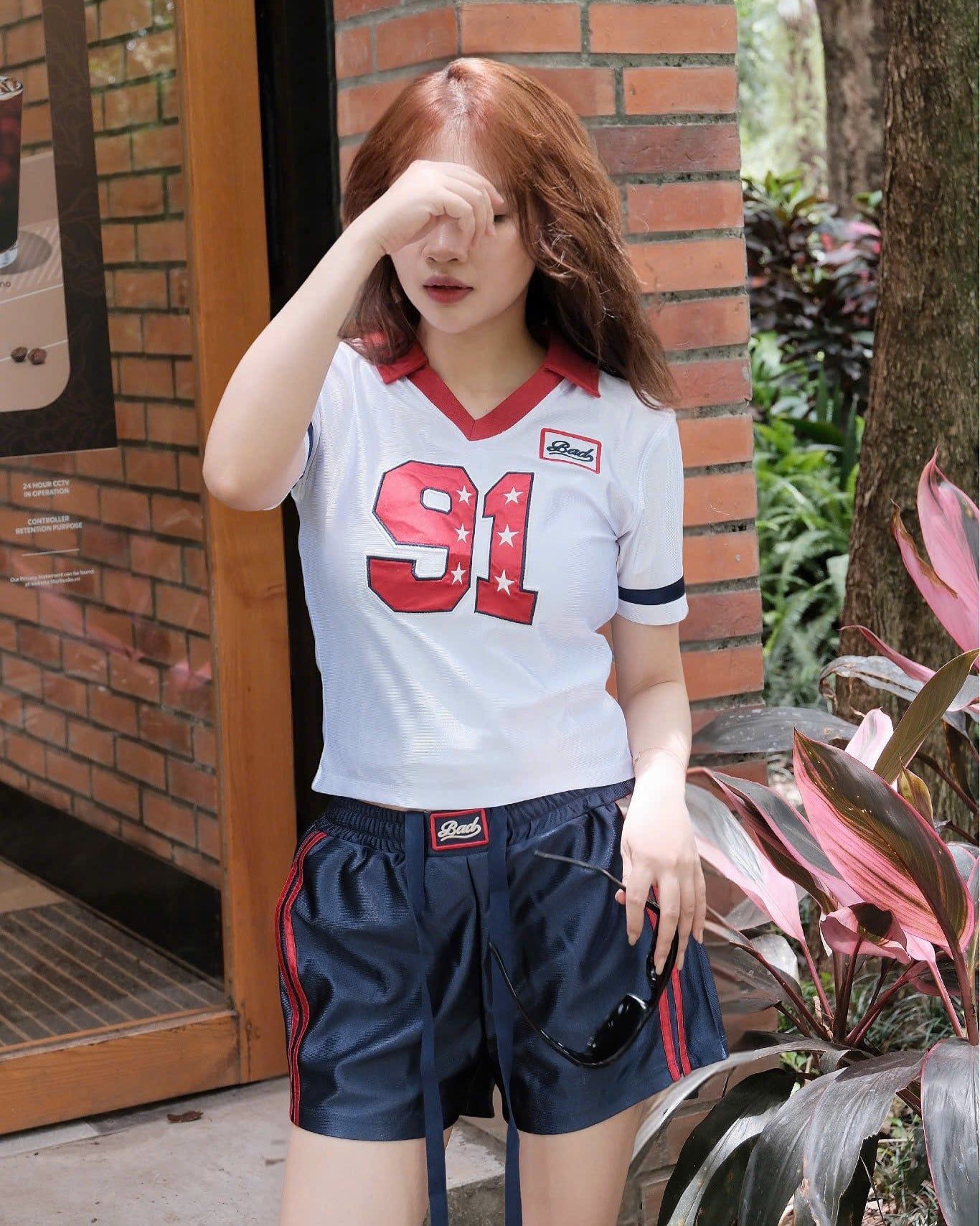  Áo Thun [Unisex] Badblood - [w-tee24-065] 91 Slim Fit Football Jersey White 