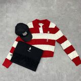  Áo Sweater Crop SPAO [Nữ] - Woody Cable Half-Open Red - SPKWF49G50 