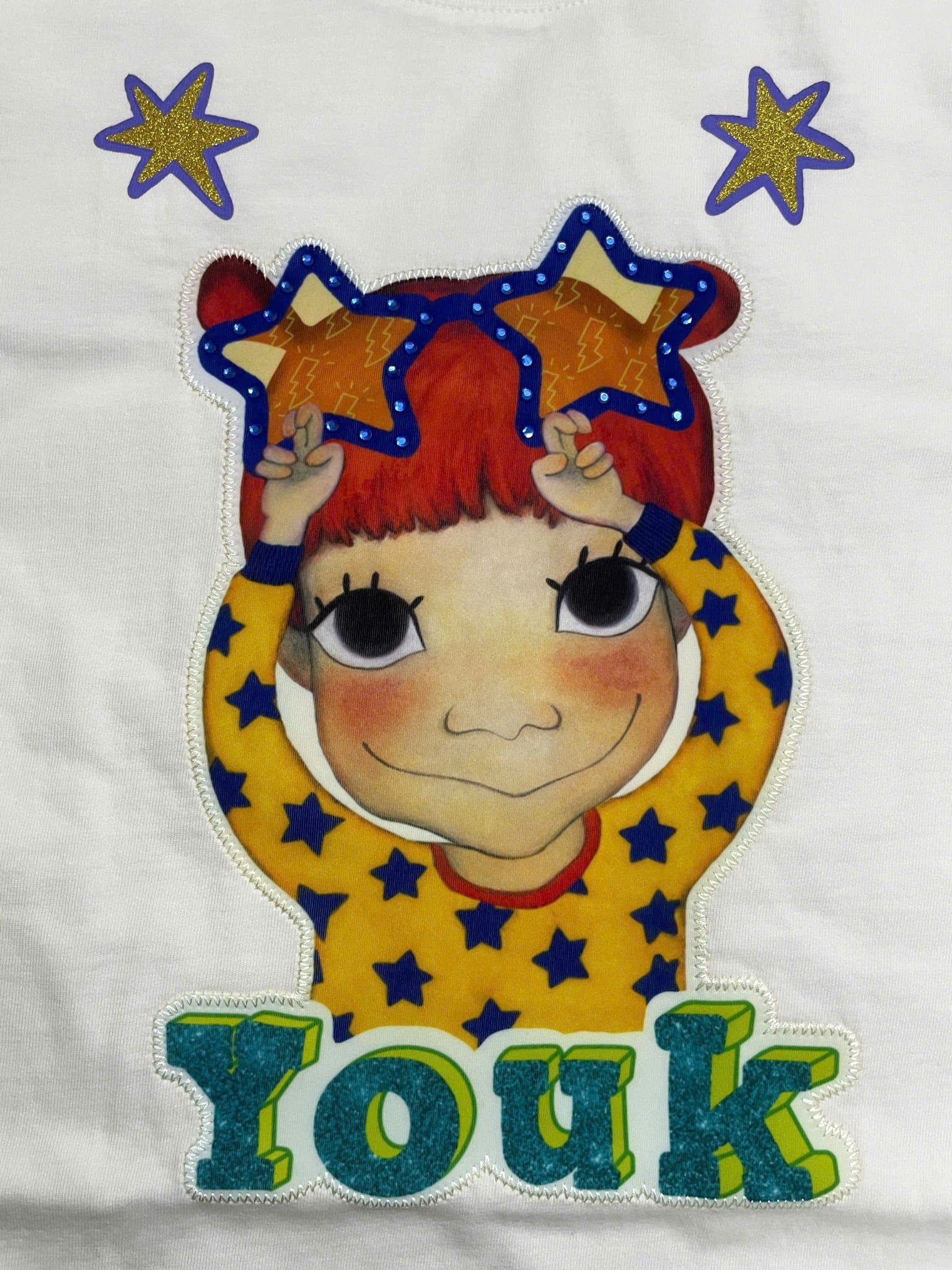  Áo Thun Youk Shim Won [Nữ] - Colorful Dog Poop White 