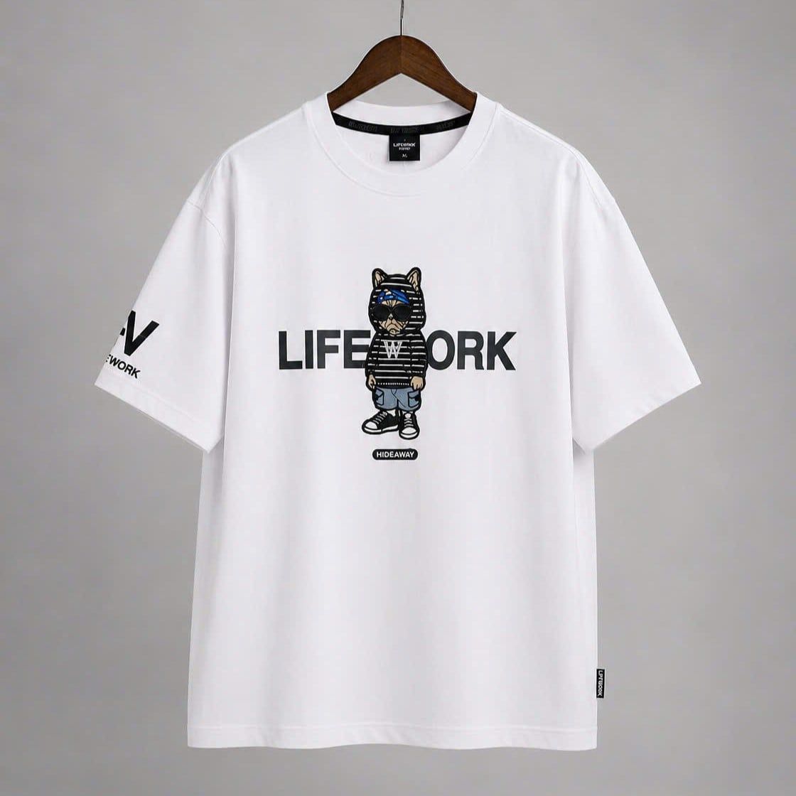  Áo thun LifeWork [Unisex] - Hipdog Hooded Applique Short Sleeve T-shirt - LW262TS104 