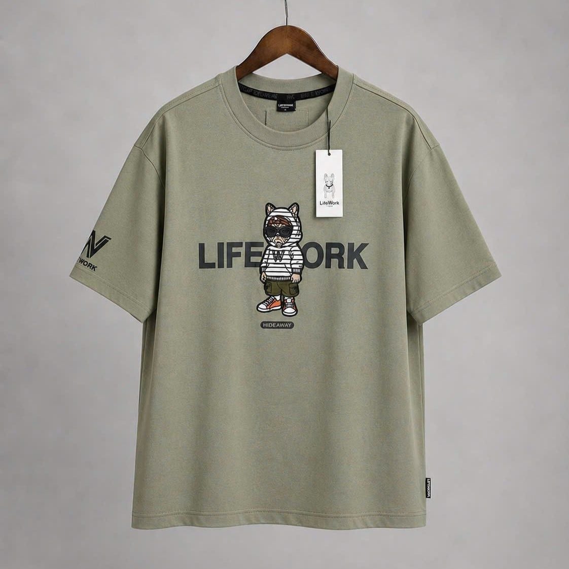  Áo thun LifeWork [Unisex] - Hipdog Hooded Applique Short Sleeve T-shirt - LW262TS104 