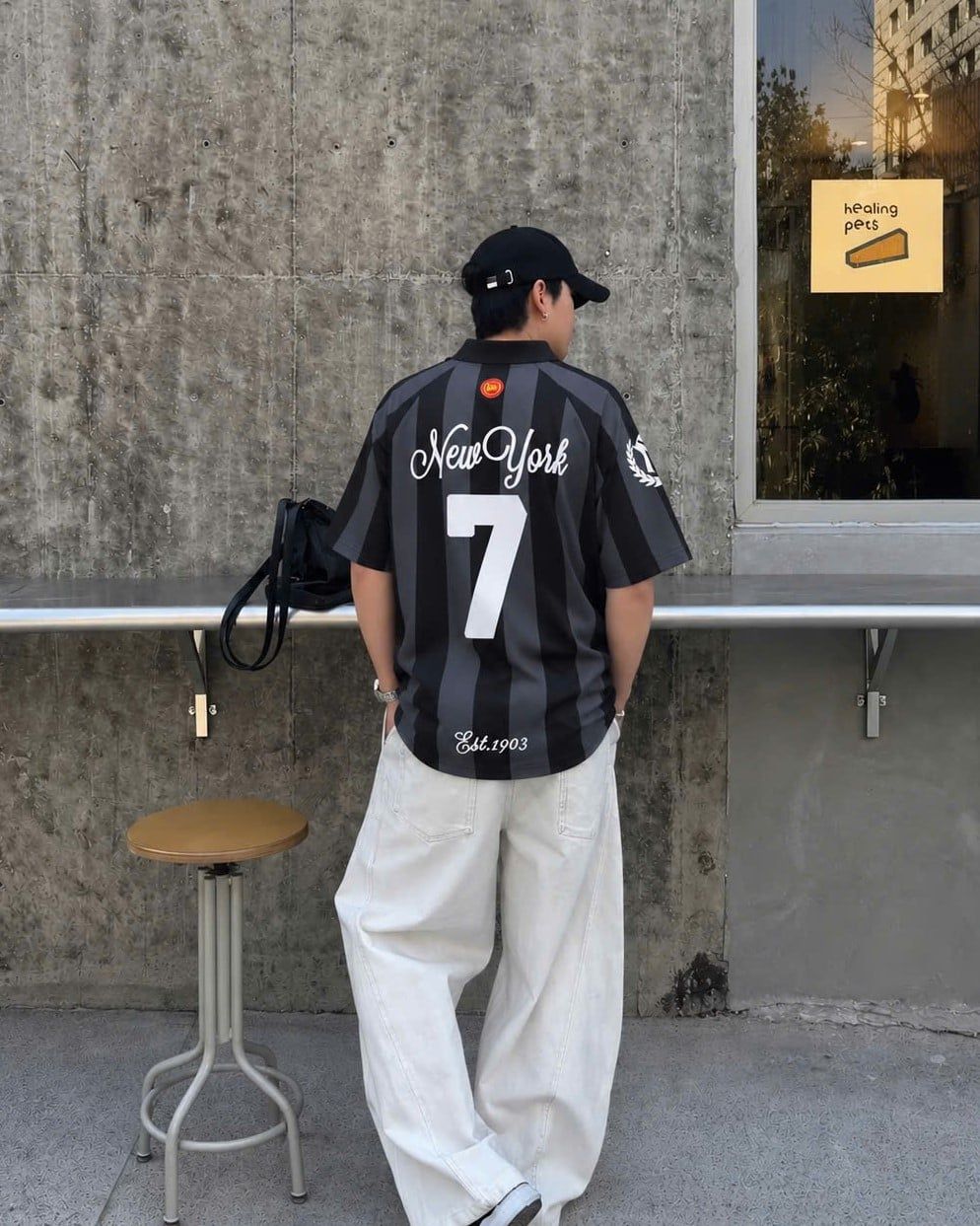  Áo Thun Polo New Era - [Unisex] New York Jersey Stripe Black - 13782557 