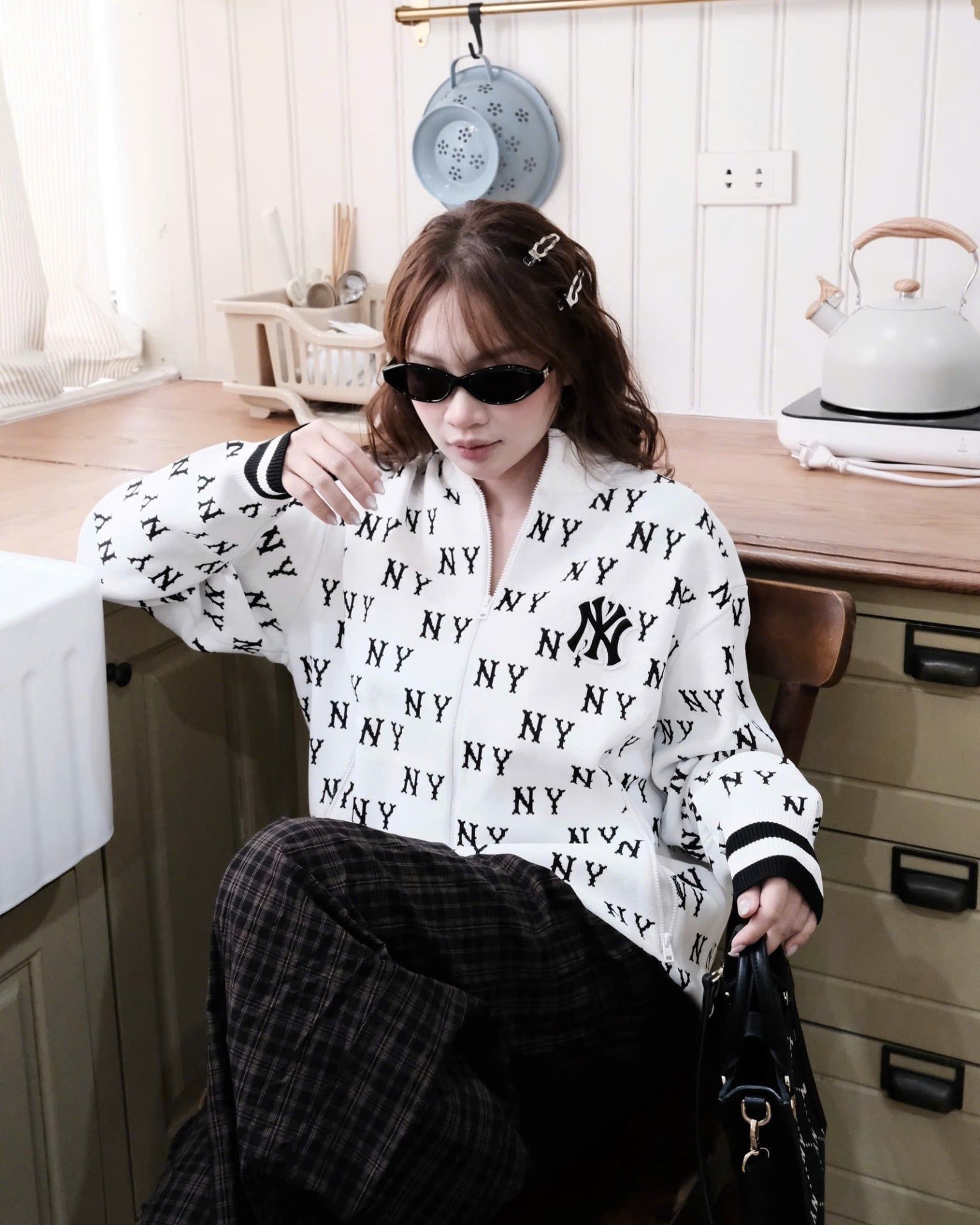  Áo Khoác Len MLB - Monogram Full Pattern Zip Up - 3AKCM0441 