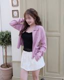  Áo Cardigan MLB [Nữ] - Basic Vintage Washed NY D.Pink - 3FKCB0554-50PKD 