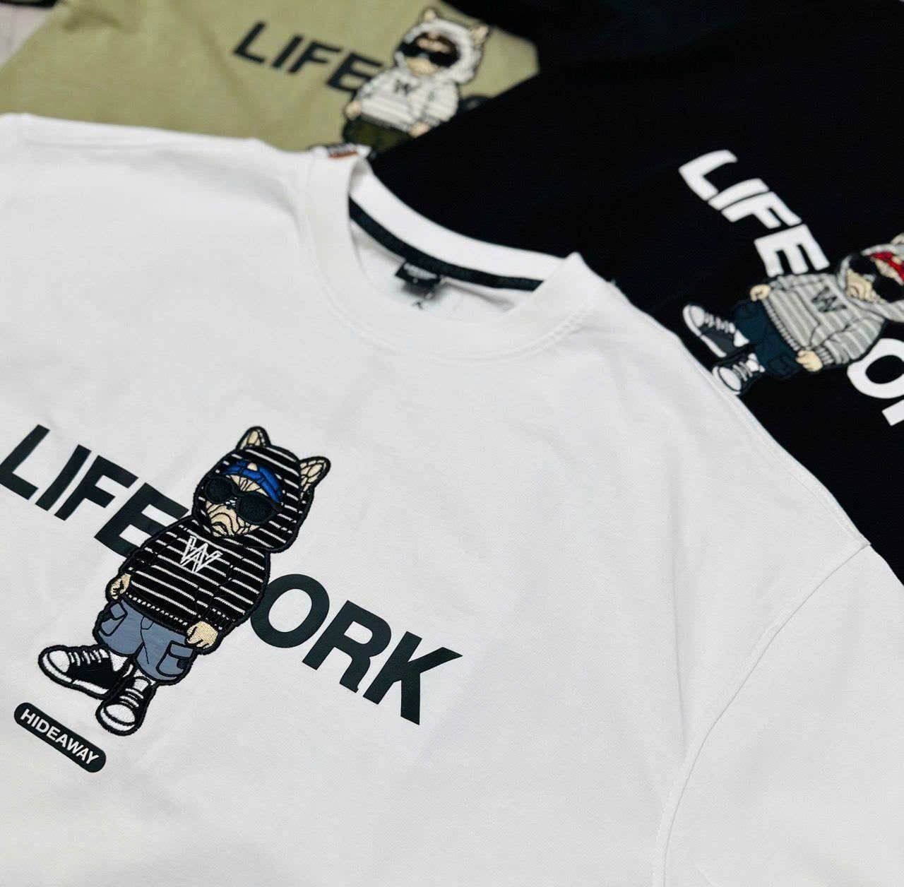  Áo thun LifeWork [Unisex] - Hipdog Hooded Applique Short Sleeve T-shirt - LW262TS104 