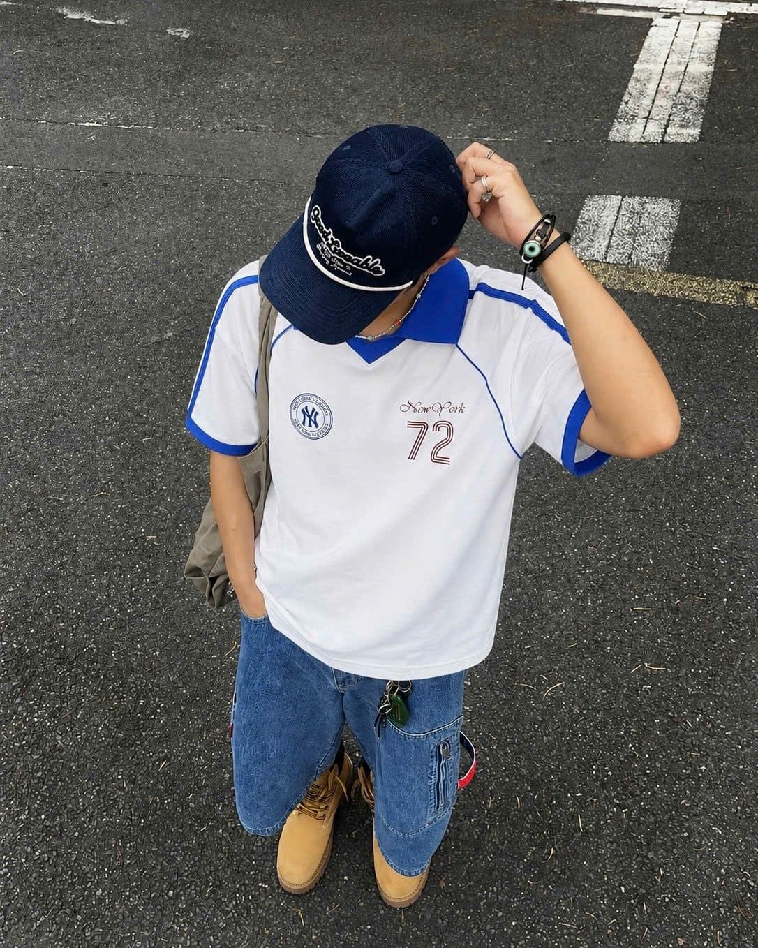  Áo Thun Polo New Era - [Unisex] NY 72 Jersey White/Blue 