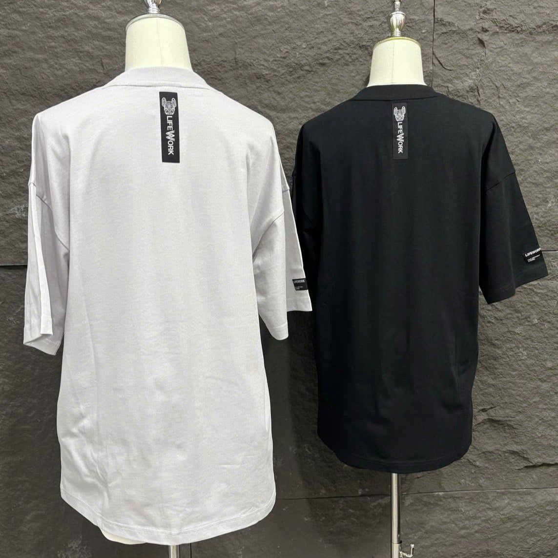  Áo thun Life Work [Unisex] - Laceradock Applique Short Sleeve T-Shirt - LW232TS125 