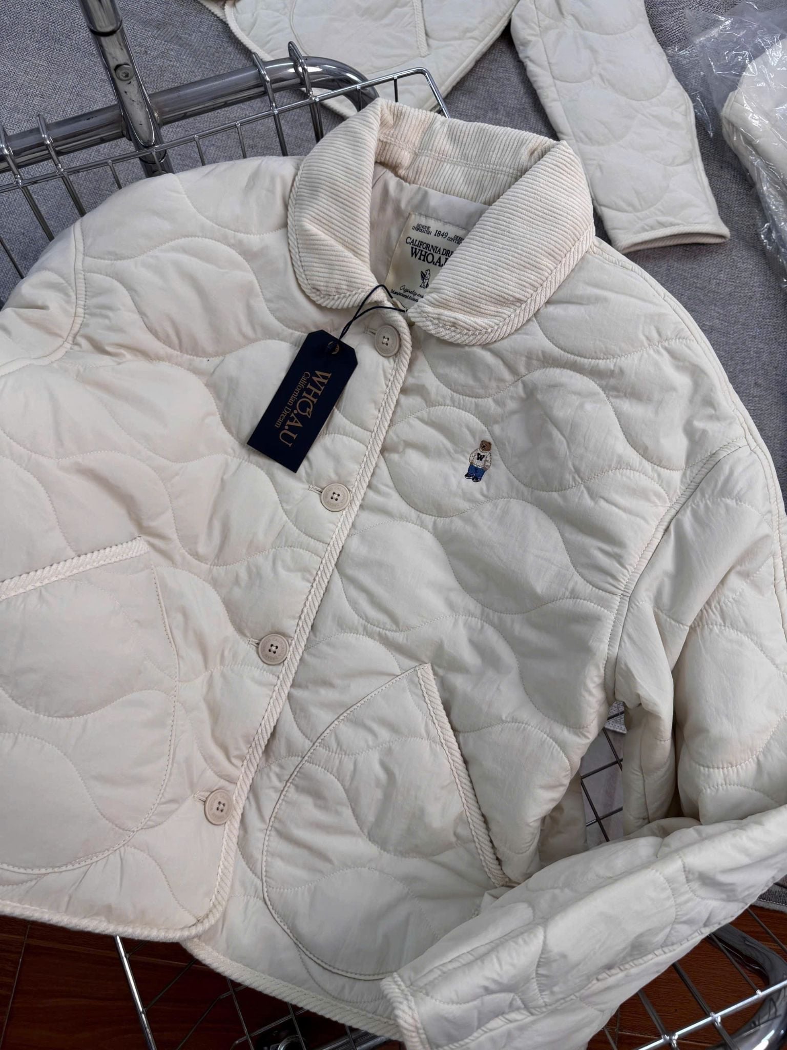  Áo Khoác Whoau [Nữ] - Steve Collar Quilting - WHJJG4954F 