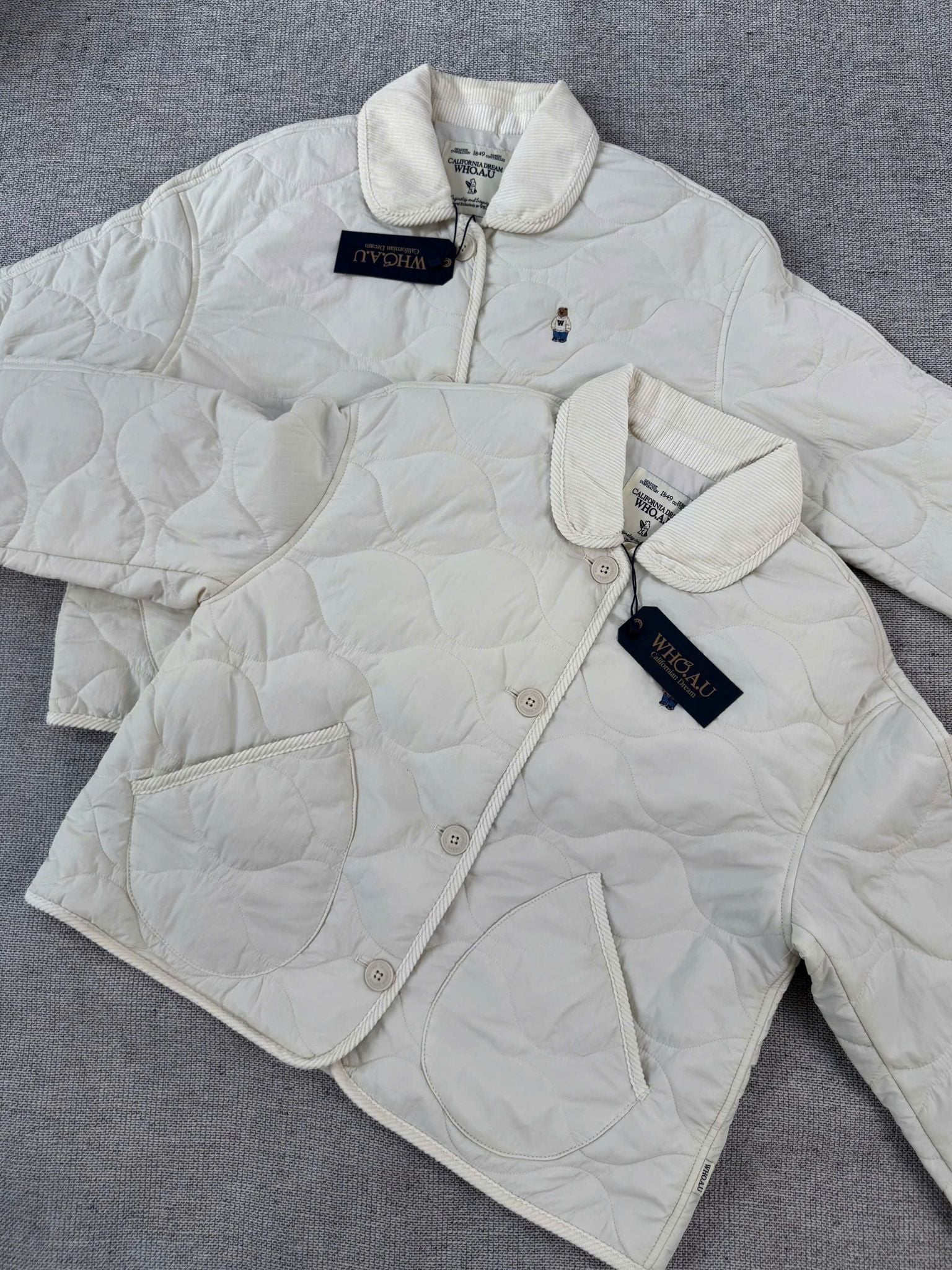  Áo Khoác Whoau [Nữ] - Steve Collar Quilting - WHJJG4954F 
