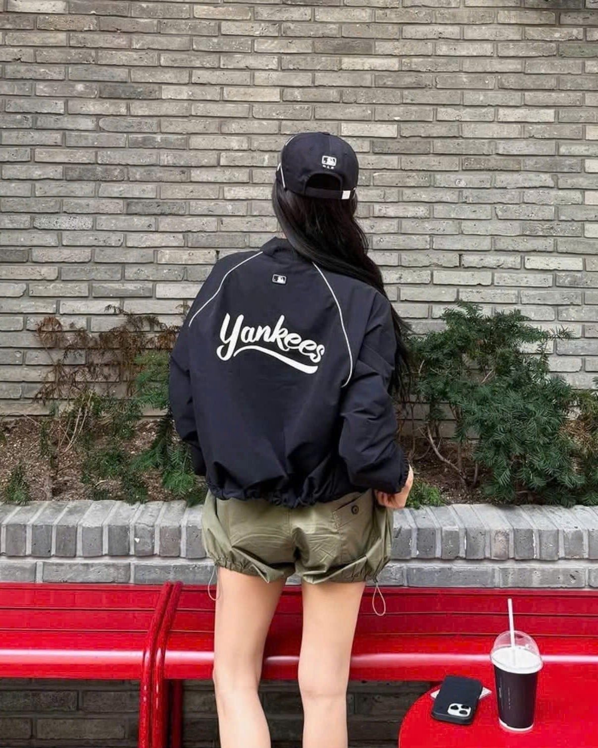  Áo Khoác Gió [Nữ] MLB Korea - Sporty Varsity Crop Windbreaker - 3FWJV0154-50BKS 