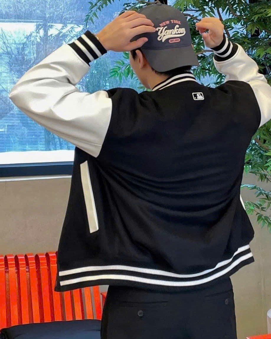  Áo Bomber MLB [Unisex] Wool Basic Varsity Jacket NY - 3AJPV0141-50BKS 