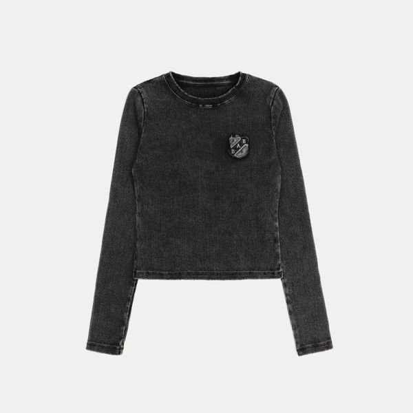 Áo Thun Dài Tay [Unisex] Badblood - [w-tee25-015] Rusty Denim Muscle Long Sleeve Black