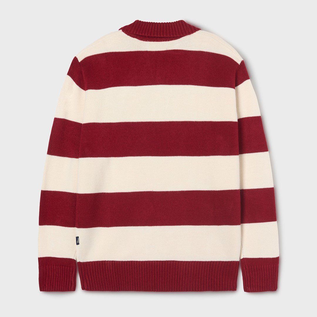  Áo Sweater Whoau Steve Stripe Open Collar Pullover - WHKAF4923U 