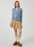  Áo Cardigan WHOAU [Nữ] - Steve High Gauge Wool Cable Blue - WHCKG1215F 