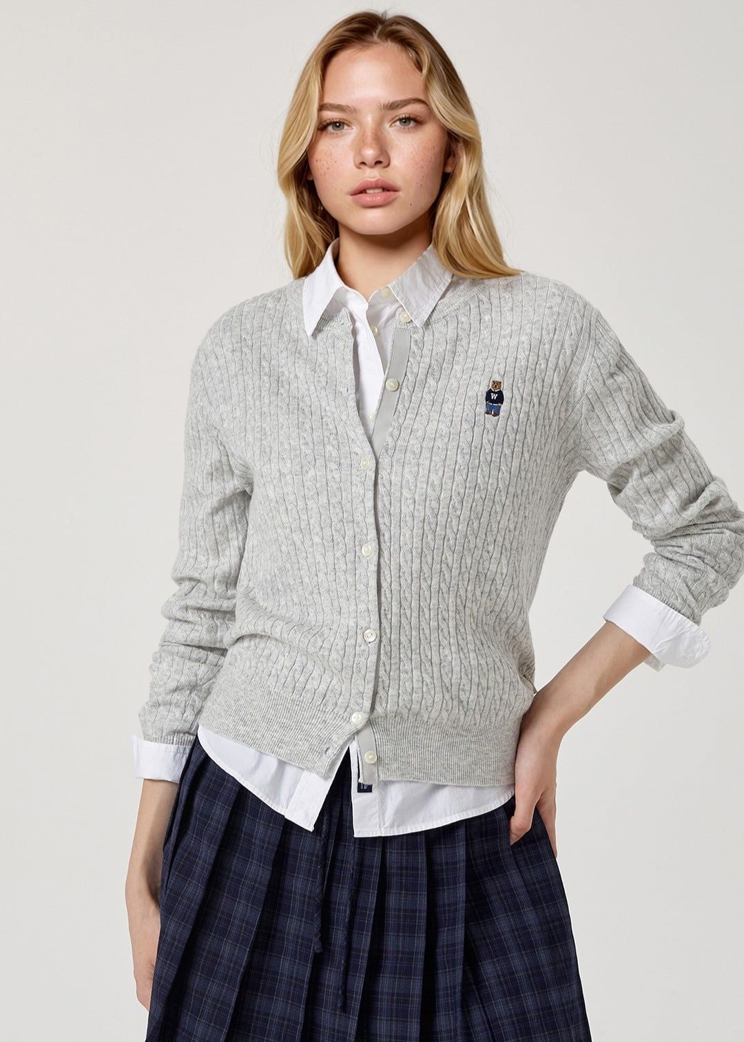  Áo Cardigan WHOAU [Nữ] - Steve High Gauge Wool Cable - WHCKG1215F 