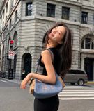  Túi Xách MLB Korea - Dia Mono Megalogo Denim Cargo Bag NY Yankees Indigo - 3ABQM134N-50INS 
