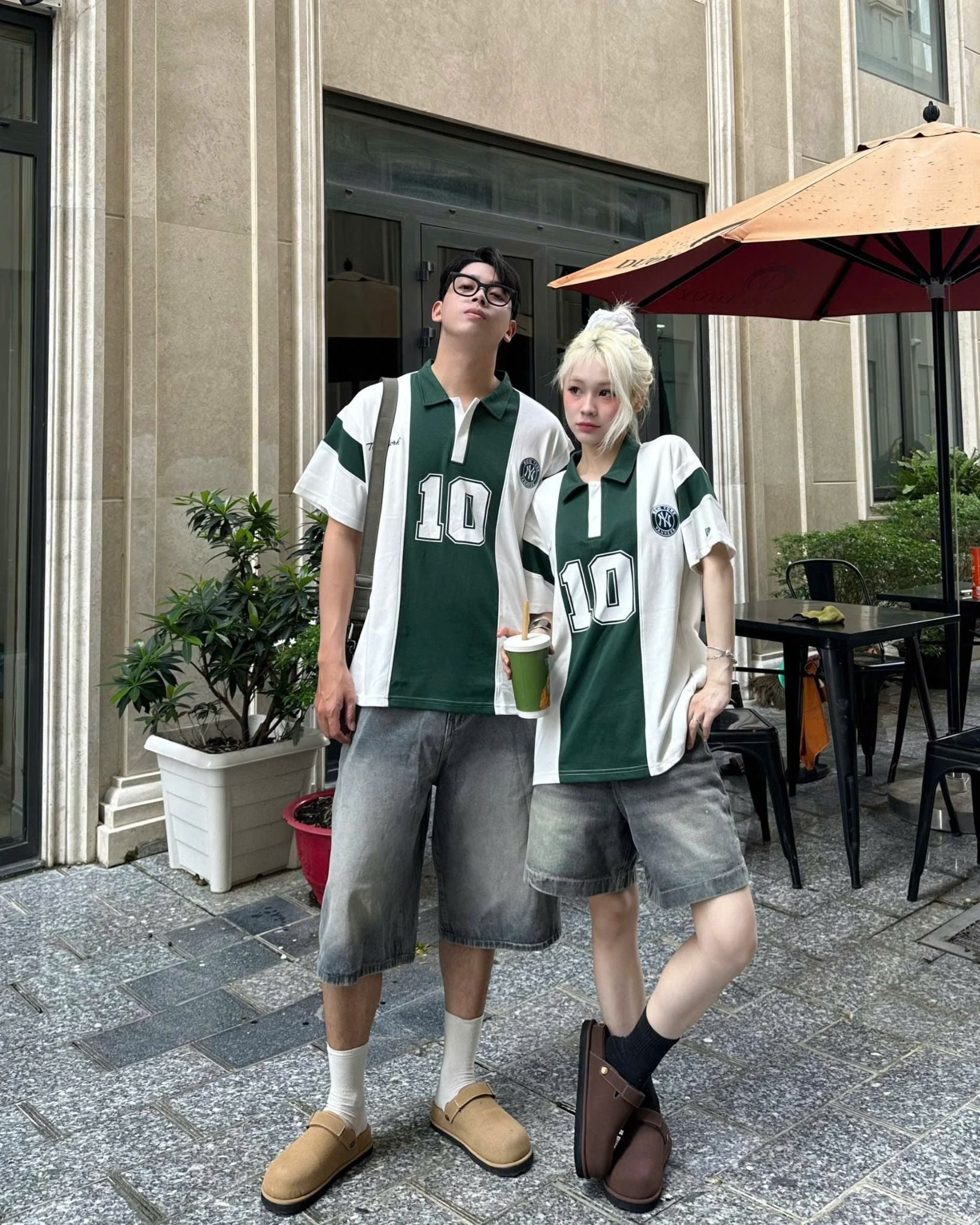  Áo Thun Polo New Era - [Unisex] NY Yankees Jersey 10 Stripe Green - 15488871 