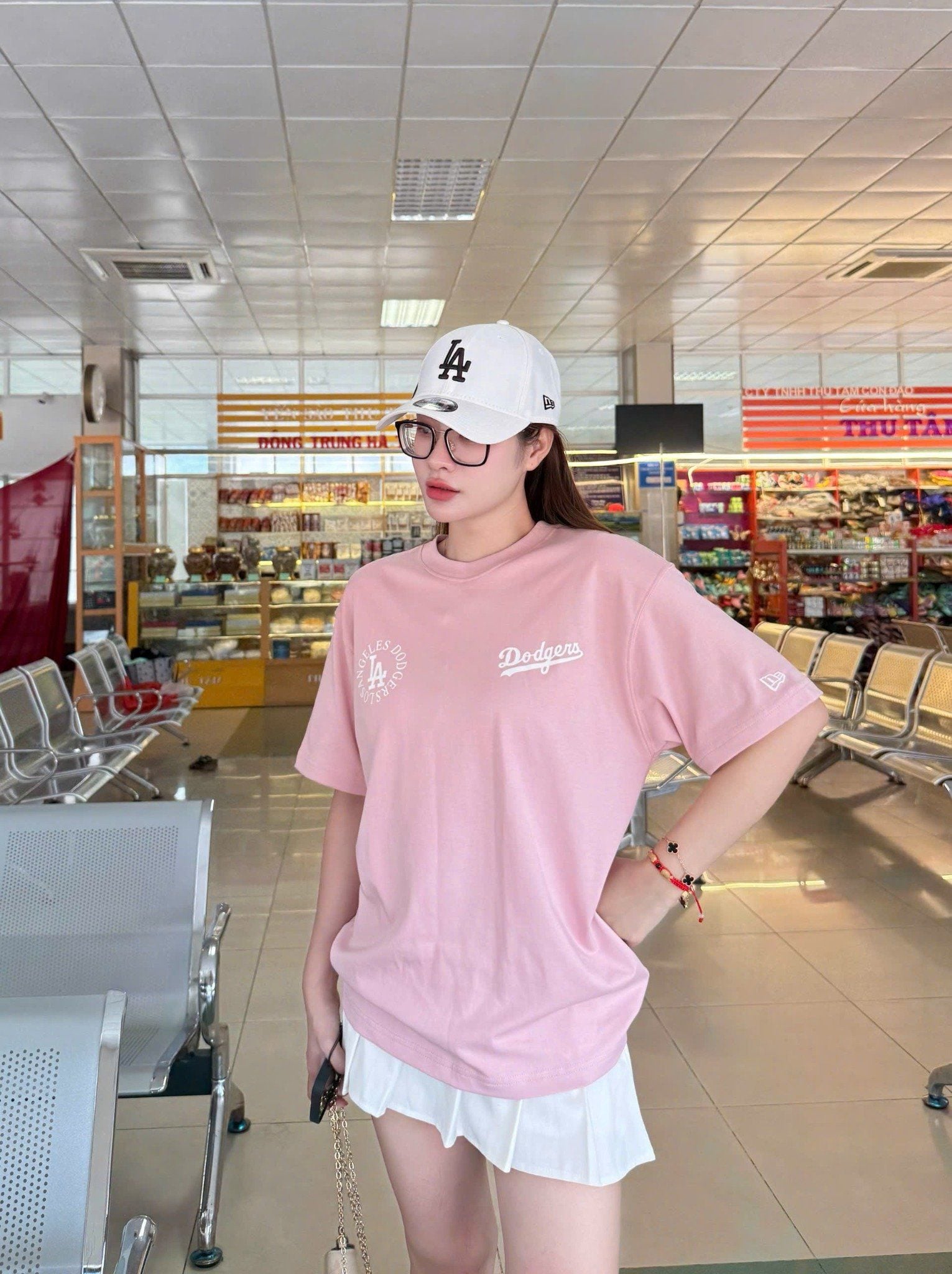  Áo Thun New Era - [Unisex] La Dodgers Mini Logo Pink T-Shirt - 16668987 