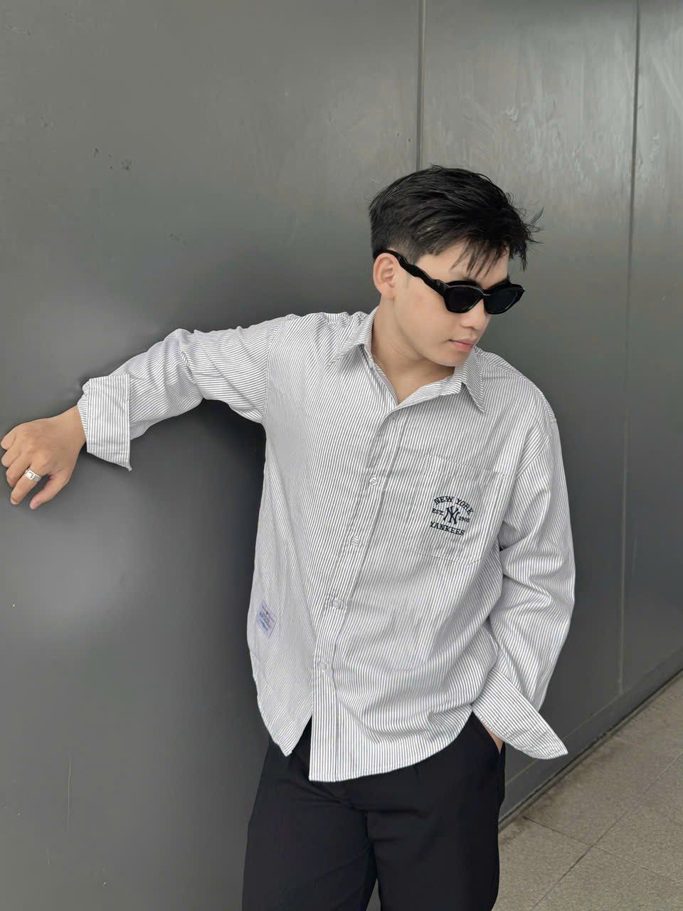  Áo Sơ Mi New Era - [Unisex] NY Yankees Striped Gray - 14529329 