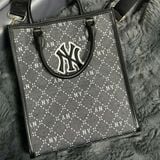  Túi MLB Korea - Monogram Diamond Jacquard Tote Bag New York Yankees Grey - 7ACRMDA3N-50BKS 