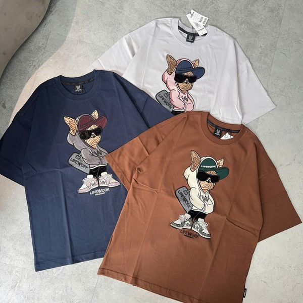  Áo thun Life Work [Unisex] - Duffle Bag Hipdog Applique Short Sleeve T-Shirt - LW252TS428 