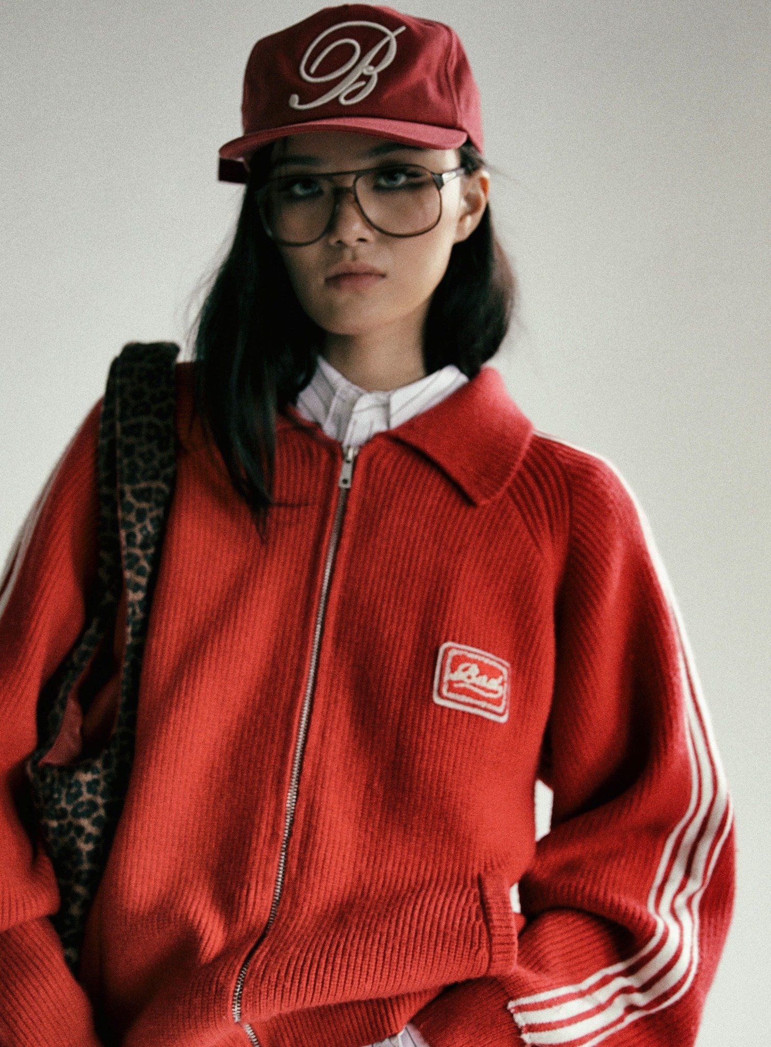 ◆BADBLOOD◆ Billy Knit Track Zip-Up Red w-knt24-013 Áo Khoác [Unisex] Badblood [w-knt24-013] Billy Track ZipUp