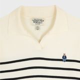  Áo Sweater Whoau [Nữ] - Steve Open Collar Stripe Pullover - WHKAG2343F 
