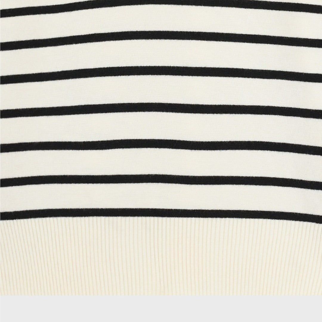  Áo Sweater Whoau [Nữ] - Steve Open Collar Stripe Pullover - WHKAG2343F 