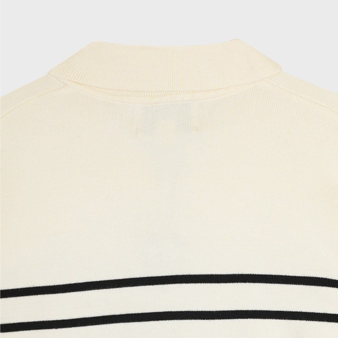  Áo Sweater Whoau [Nữ] - Steve Open Collar Stripe Pullover - WHKAG2343F 